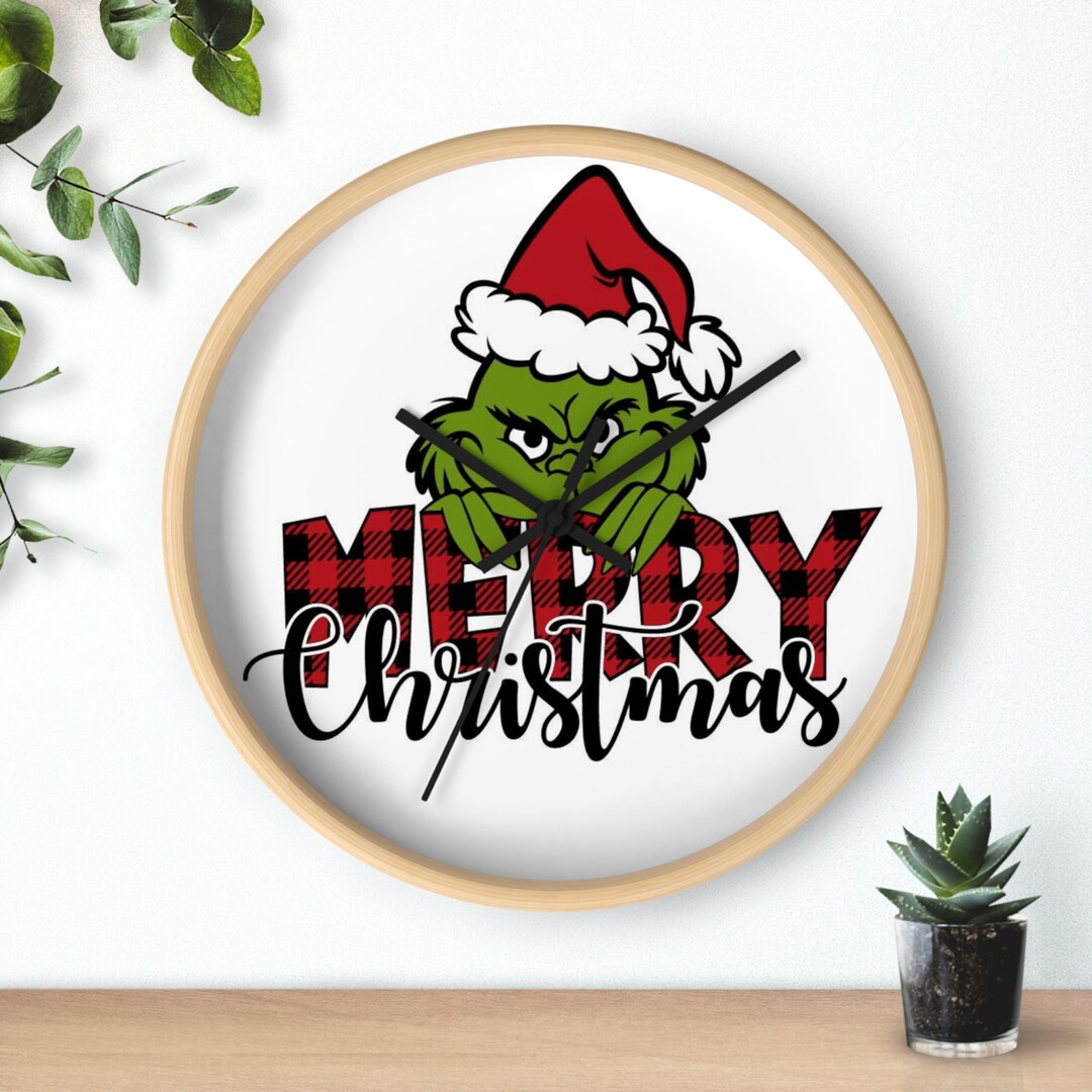 Grinch Christmas Wall Clock Etsy