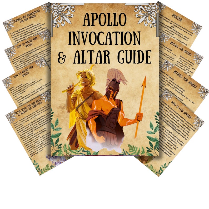 Printable Apollo Altar Guide Wicca Grimoire Pages Apollo Etsy