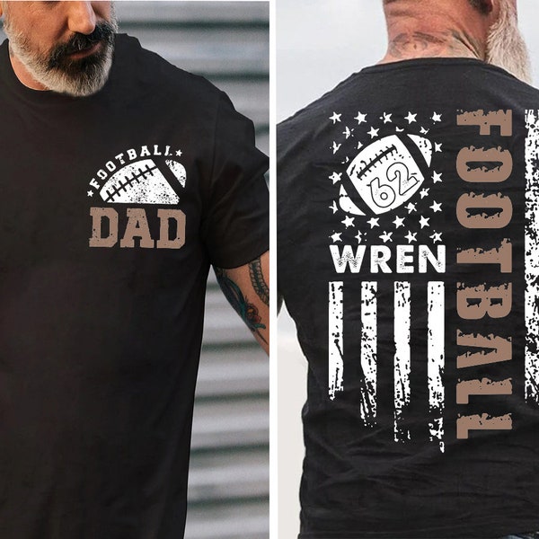 Football Dad Personalized Shirt|Custom Name Number Football Player gift|Football Shirt for Dad|Football Lover Gift From Kid|Sports Dad shirt