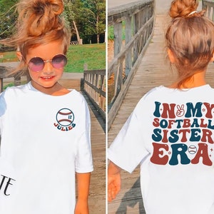 Custom Softball Sister Shirt, Little Kid Sister Softball, Big Sister Softball Shirt, Toddler Girl Softball Sibling Tee, Softball Sis gift