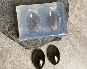 Molde de silicona transparente – Óvalos para pendientes y colgantes de resina / Acabado brillante / Herramienta para hacer joyas