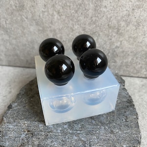 3D Sphere Clear Silicone Mold for Botanical Epoxy Resin, Multiple Sizes