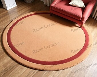 Hand-Tufted Wool Circle Rug: Modern Home Decor Carpet
