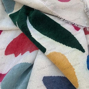 Handmade Wool Oushak Rug: Colorful Abstract Floral Carpet (9x12)