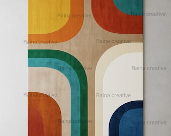 Hand Tufted Wool Blend Rug: Modern Geometric Abstract Carpet, 8x10