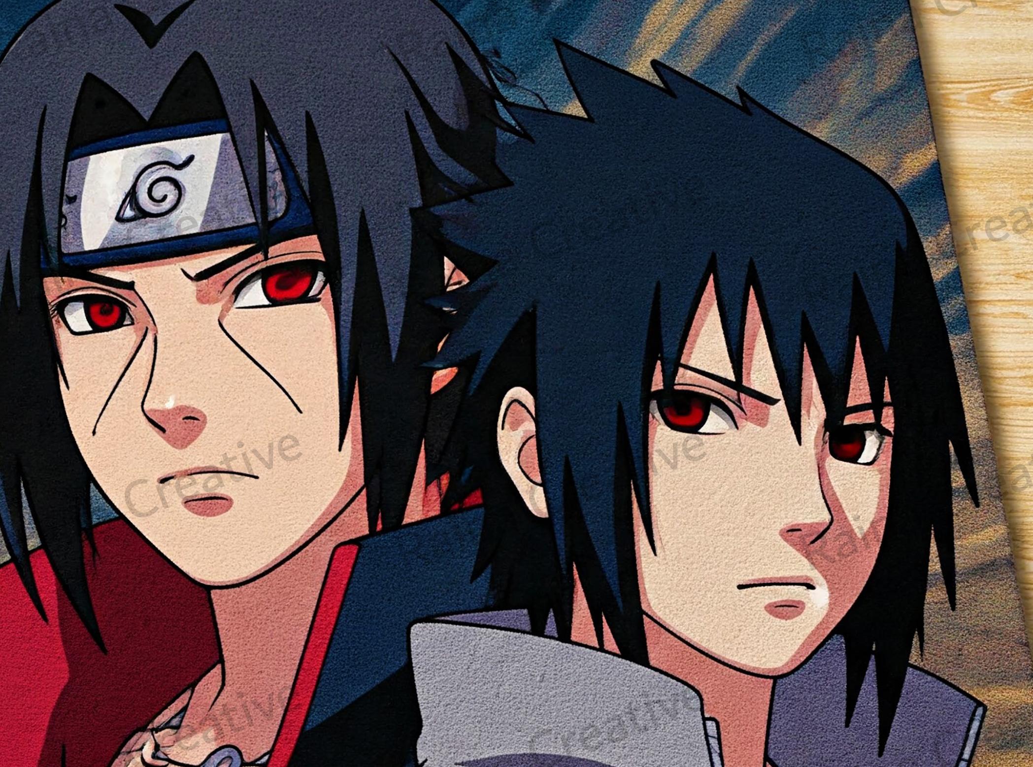 Itachi & Sasuke Uchiha Rug – Custom Naruto Shippuden Anime Carpet for ...
