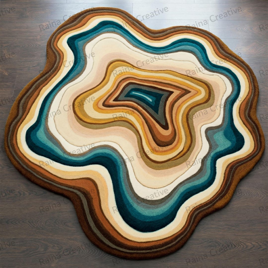 Geode Rug Design Soft Wool Rug Geode Pattern: Hand Tufted Irregular Modern Carpet - Etsy