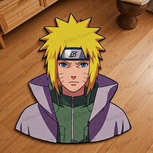 Minato Namikaze Rug – The Fourth Hokage Anime-Inspired Floor Decor, Hand Tufted Rug.