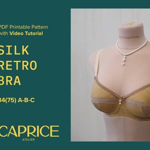 34(75) A-B-C-Instant Download PDF lingerie sewing pattern Bra pattern Retro Lucy pattern lingerie pattern lace lingerie pattern soft cup bra