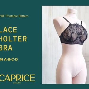 34(75) A-B-C-D - Instant Download PDF lingerie sewing Bra pattern Wedding Holter pattern lingerie pattern lace lingerie pattern soft cup bra