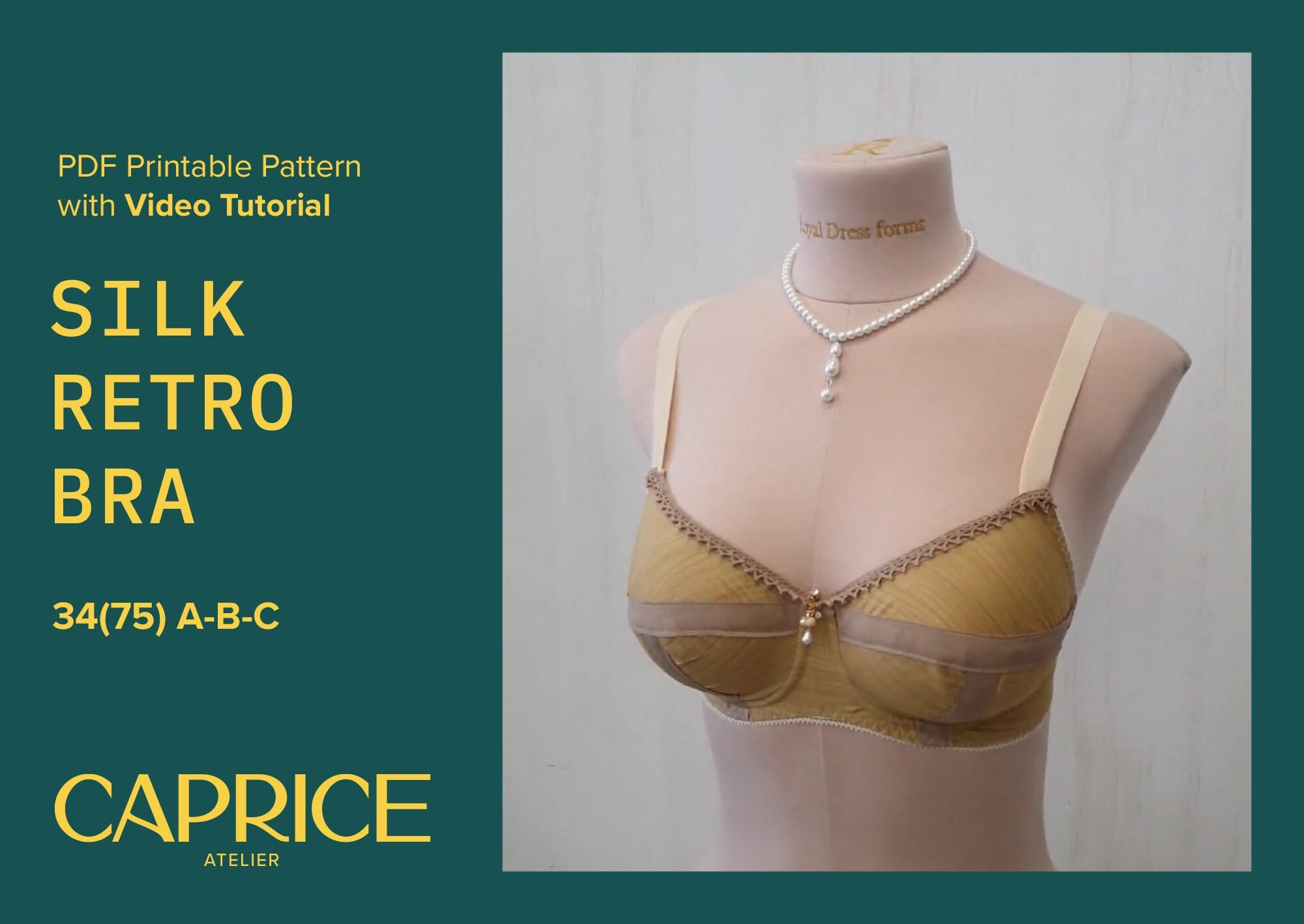 3475 A-b-c-instant Download PDF Lingerie Sewing Pattern Bra Pattern Retro  Lucy Pattern Lingerie Pattern Lace Lingerie Pattern Soft Cup Bra 