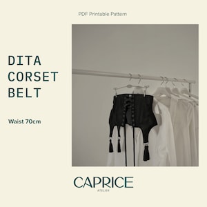 Corset Belt with Garter Straps Sewing Pattern (Waist 70cm) (PDF Pattern)