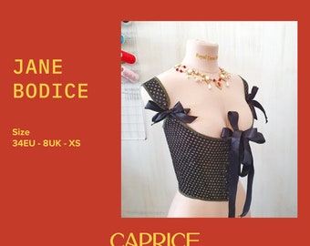 Historical Stays Corset PDF Sewing Pattern: 15th-18th Century Bodice (Size XS)