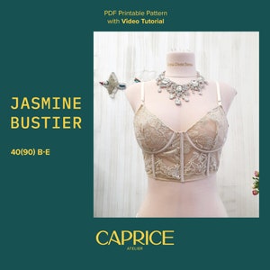 40(90) B-E - Instant Download PDF lingerie corset top Bra pattern Wedding Bustier pattern lingerie pattern lace lingerie pattern soft cup