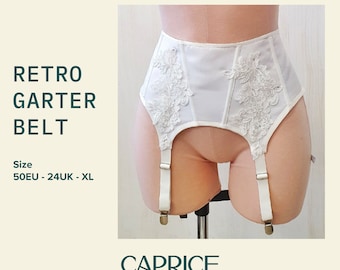 Vintage 60s Corset Girdle Lingerie w/ Garters Babydoll Off White 