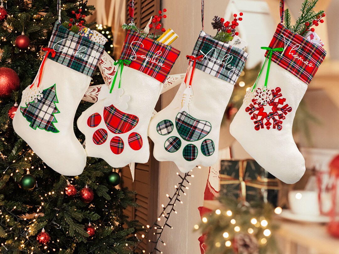 Custom Dog Christmas Stocking 2023 Embroidered Personalized Etsy