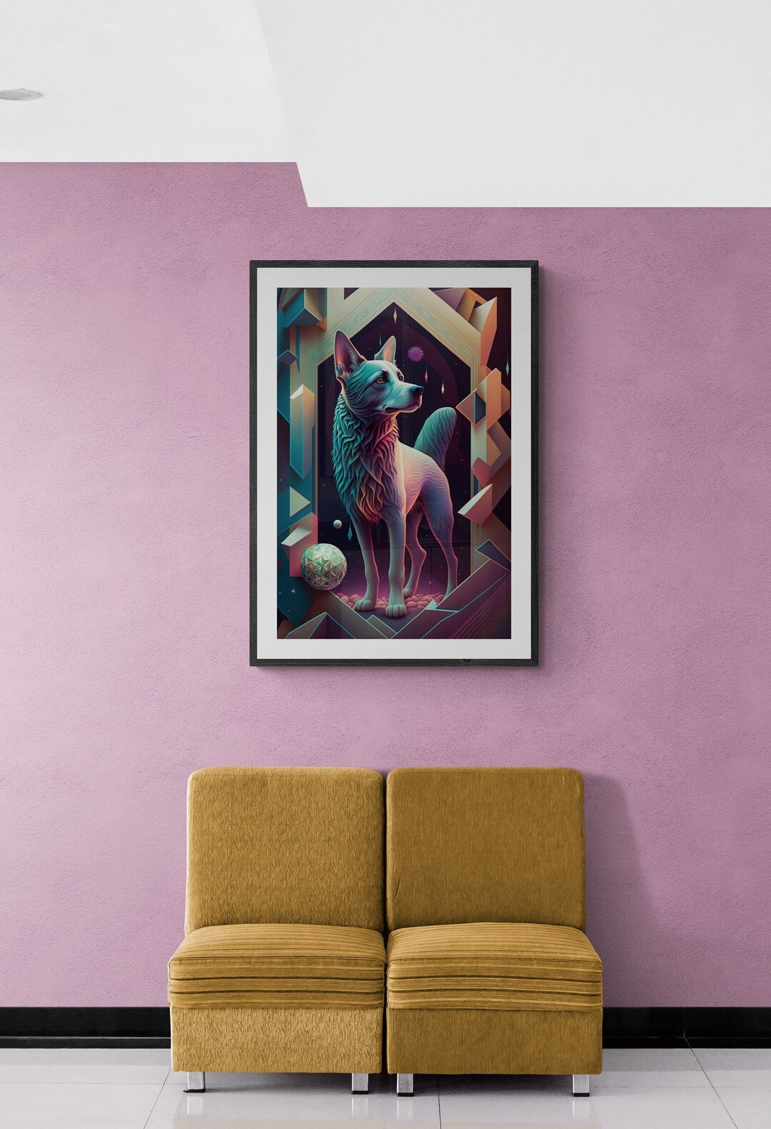Trippy Tails Colorful Abstract Dog Wall Art Printable Experience Etsy