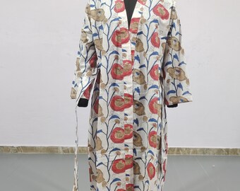 Handmade Cotton Kimono, block print  kimono,handmade cotton jacket , block  print dresses,.