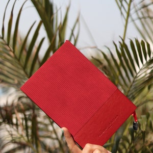 Quaderno personalizzato, Quaderno in pelle rossa, Quaderno a righe, Quaderno A5, Quaderno con confezione regalo, Quaderno personalizzato con confezione regalo