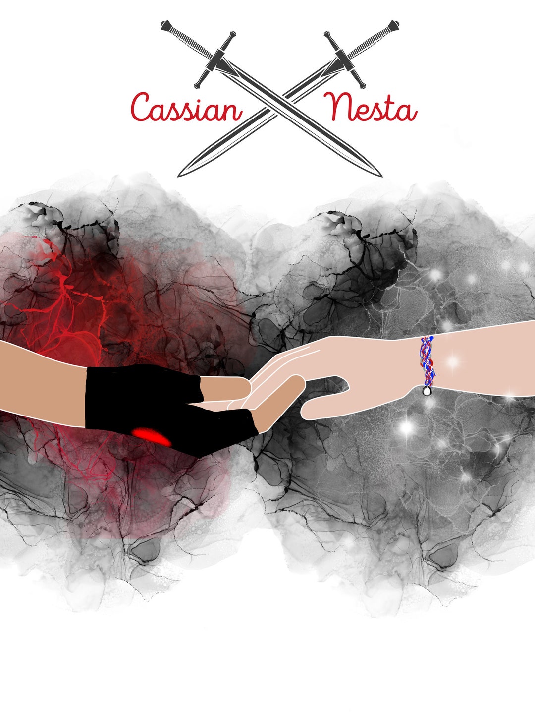 Custom ACOTAR Nessian Nesta and Cassian Hands Tshirt Etsy