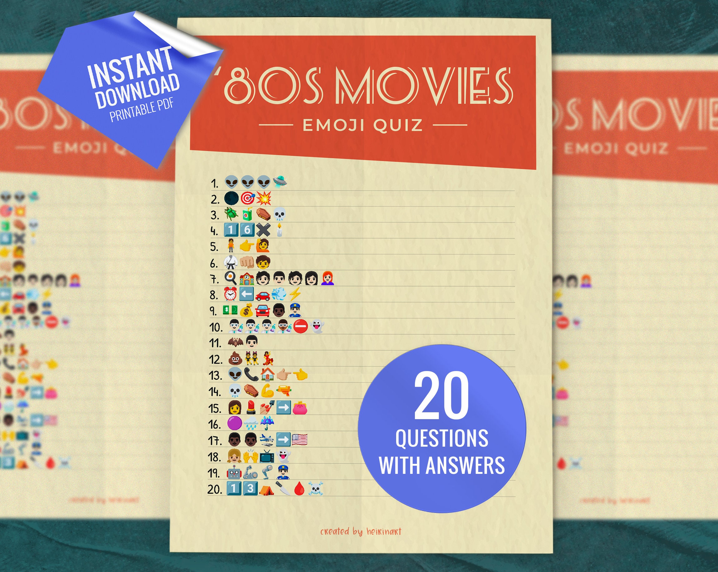Printable Emoji Quiz: Movies virtual Games. Printable Games. Printable ...