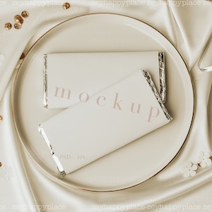 Aldi Chocolate Wrapper Mockup, Chocolate Bar Mockup, Candy Bar Mockup, Party Label Mockup, Wedding Favor Mockup, 4x6&quot; Wrapper Smart Mockup