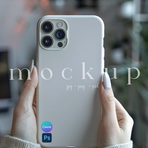 Phone Case Mockup, Editable Tough Case Mockup, iPhone Case Mockup, iPhone Mockup, Smart Object PSD and Canva PNG,  iPhone Cover Mockup