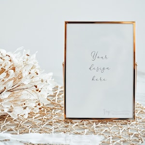 Gold Frame Mockup, Table Number Mockup, Wedding Stationery Mockup, Minimalist Boho Frame, Frame Mockup, Wedding Mockups, Stationery Mockup