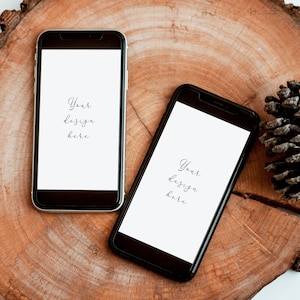 iPhone 2 Mockup, Double Smartphone Mockup, Phone Mockup for Electronic Invitation, Mobile Phone Mockup, Cellphone Mockup, Digital Invitation