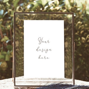 Frame Mockup, 5x7&quot; Frame Mockup, Gold Frame Mockup, Table Number Mockup, Wedding Sign Mockup, Modern Neutral Boho Mockup, Rahmen Mockup