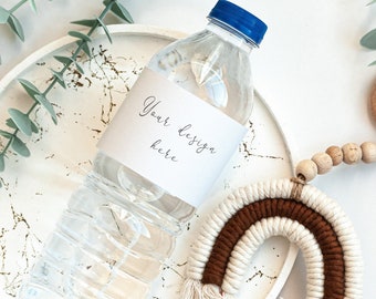 Water Bottle Label Mockup, Wedding Favor Tag Mockup, Drink Label, Birthday Favor Tag, 8x2 Label Mockup with Smart Object, Label Mockup