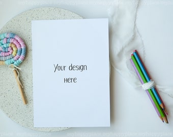Coloring Page Mockup, 8.5 x 11" Coloring Pages Mockup, Activity Book Pages Mockup, Coloring Page with Pencils, Drawing Page Mockup, PSD