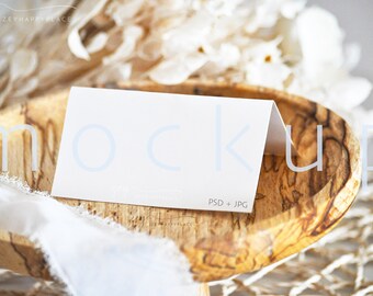 Place Card Mockup, Tent Fold Card Mockup, Name Card Mockup, Food Label Mockup, Minimalist Wedding Stationery Mockup, Blank White Card Mockup