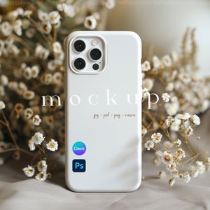 Phone Case Mockup, Editable Tough Case Mockup, iPhone Case Mockup, iPhone Mockup, Smart Object PSD and Canva PNG,  iPhone Cover Mockup