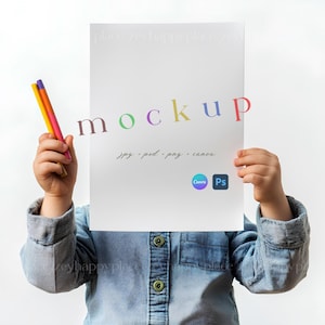 Malseite Mockup PSD, Canva 8.5 x 11" Malseiten Mockup, Aktivitätsbuch Seiten Mockup, Malseite mit Stifte, Zeichnung Seite Mockup