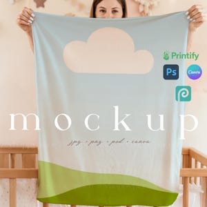 Plush-velveteen Baby Blanket Mockup Canva Template Velveteen Plushe Mockups PSD Fleece Blanket Mockup Plush Blanket Baby Nursery Blanket PSD