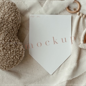 Mockup banner bandiera, Mockup stendardo, Mockup banner bandiera autunnale, Mockup ghirlanda, Mockup carta sospesa, Mockup festa di compleanno, Mockup stamina, 5x7
