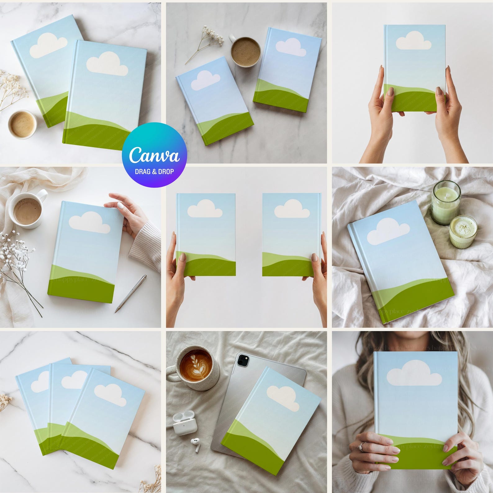 15+ Clean Hardcover Journal Mockup Bundle Printify Ruled Line Journal ...