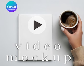 Wideo z makietą dziennika, Printify Minimalistyczny pusty dziennik w twardej oprawie 6x8 cali, animowany szablon Canva z funkcją przeciągania i upuszczania w formacie MP4