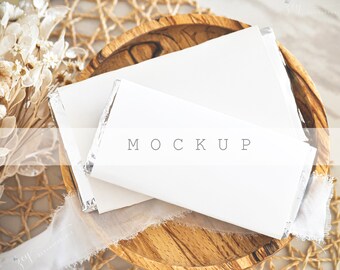 Chocolate Bar Mockup, Candy Bar Mockup, Blank Candy Bar Wrapper Mockup Instant Download, Label Mockup, Wedding Favor Mockup, Smart Object