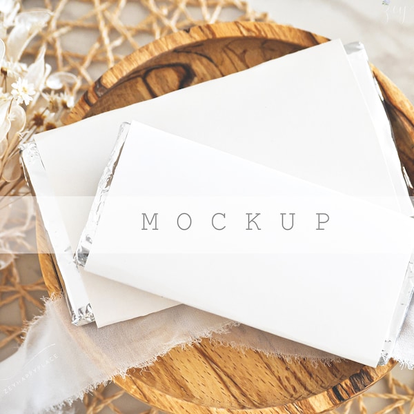 Schokoriegel-Mockup, Schokoriegel-Mockup, leere Schokoriegel-Verpackungs-Mockup, sofortiger Download, Etiketten-Mockup, Hochzeitsbevorzugungs-Mockup, intelligentes Objekt