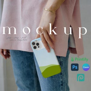 iPhone Cover Mockup Editable Tough Phone Cases Mockup Canva Template Printfy Phonecase Mockup Neutral Phone Casing Mockup Photopea Drag&Drop