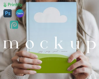 Hardcover Journal Mockup Printify Ruled Line Journal Matte Boho Minimalist Notebook Mockup Canva Hardcover Journal Matte Drag&Drop PSD File