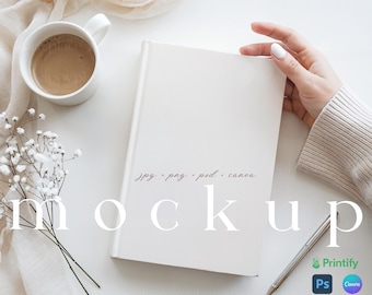 Hardcover Journal Matte Mockup Canva Template Printilly Lineatur Minimalistisch Clean Journale Mockup Notebook Journal Matte PSD File Ziehen & ablegen