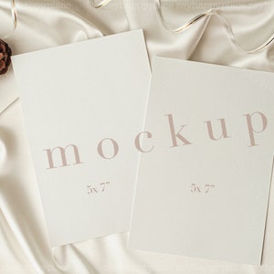 Dubbele 5x7 uitnodiging mockup, dubbele kerstuitnodiging mockup, minimalistische kerst 5x7 uitnodiging mockup, wenskaart mockup, slim