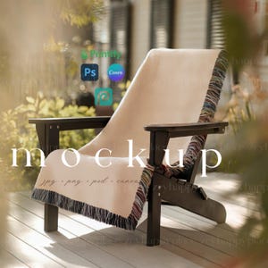 Woven Blanket Mockup with Black and White Fringe, Woven Jacquard Fringe Blanket Canva, Woven Throw Blanket Mockup,Printify Blanket Photoshop