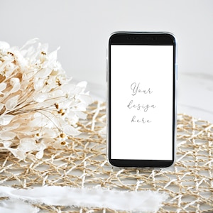 Phone Mockup for Electronic Invitation, iPhone Mockup, Smartphone Mockup, Mobile Phone Mockup, Cellphone Mockup, Digital Invitation Mockup