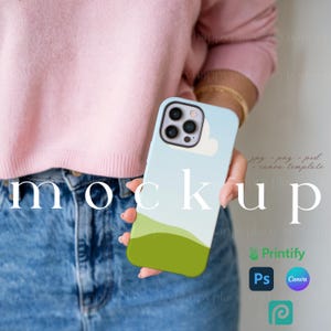 iPhone Cover Mockup Editable Tough Phone Cases Mockup Canva Template Printfy Phonecase Mockup Neutral Phone Casing Mockup Photopea Drag&Drop