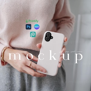iPhone 16 Case Mockup Handyhülle Mockup bearbeitbar Tough iPhone Cases Mockup Canva Template Printfy Phonecase Gemütliche Handyhülle Mockup PSD