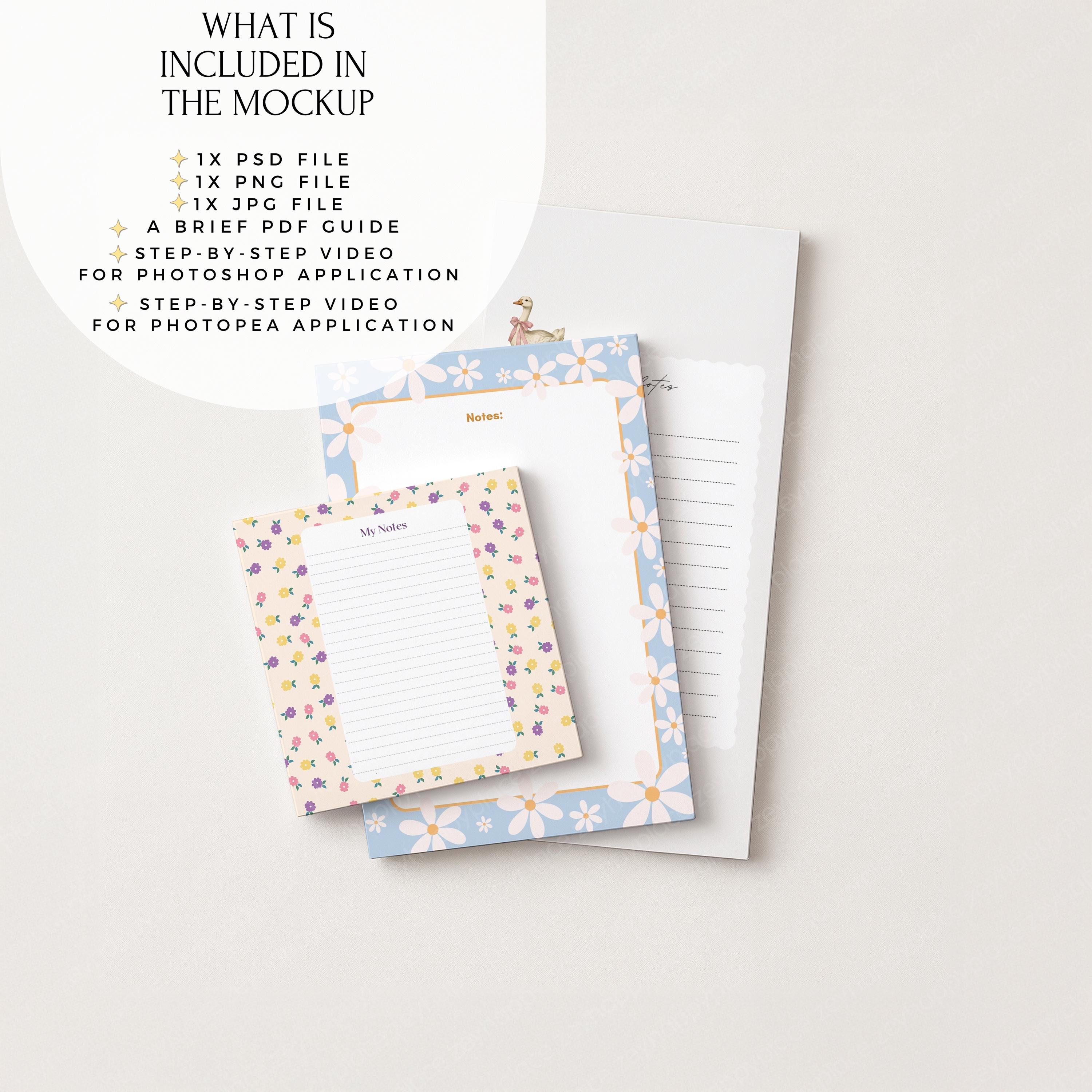 Three Notepad Mockup Set, 3 Clean Paper Pad Mockups PSD With Changeable ...